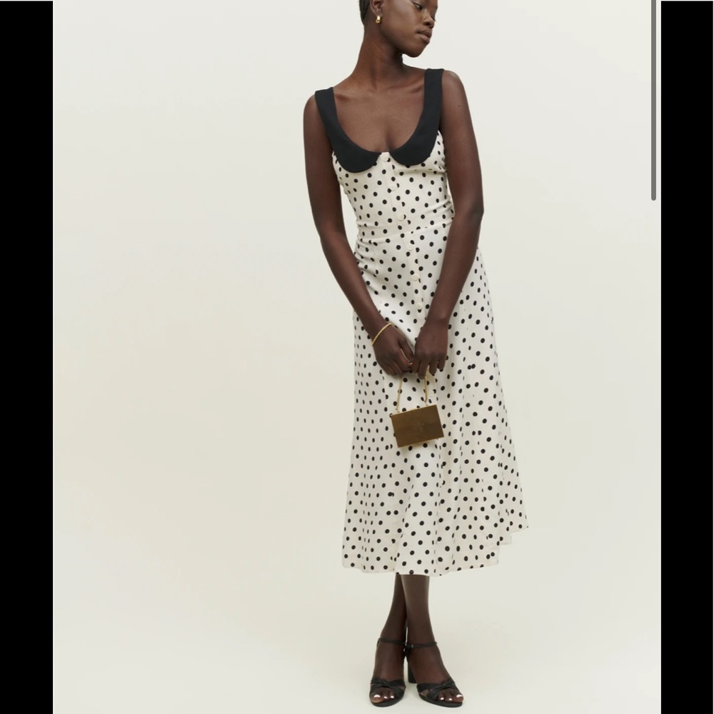 Reformation Black and White Polka Dot Dress
